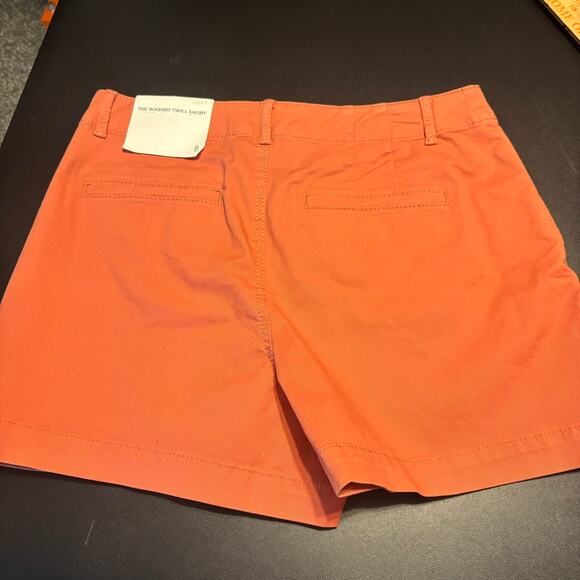 Loft Shorts Women's Sz 8 The Washed Twill Salmon Pink High Rise NWT - Picture 5 of 5